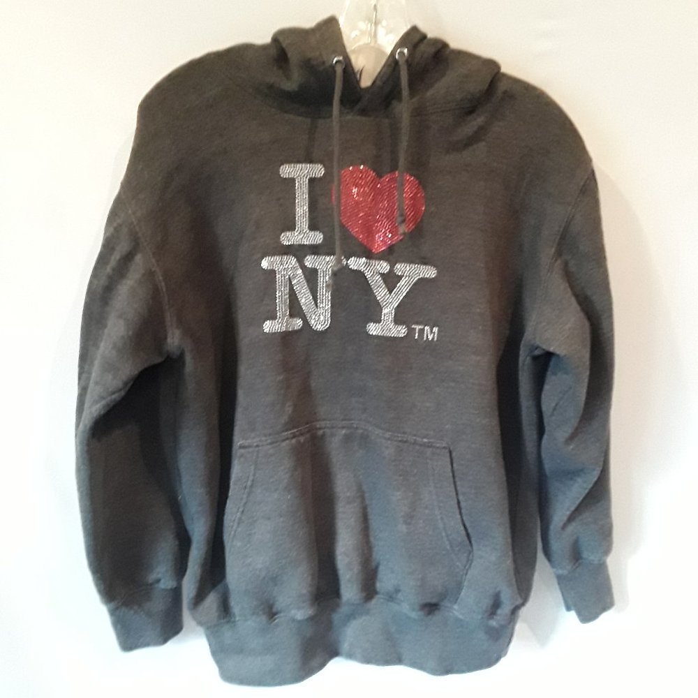 I Love New York grey bling sweatshirt 4/16$